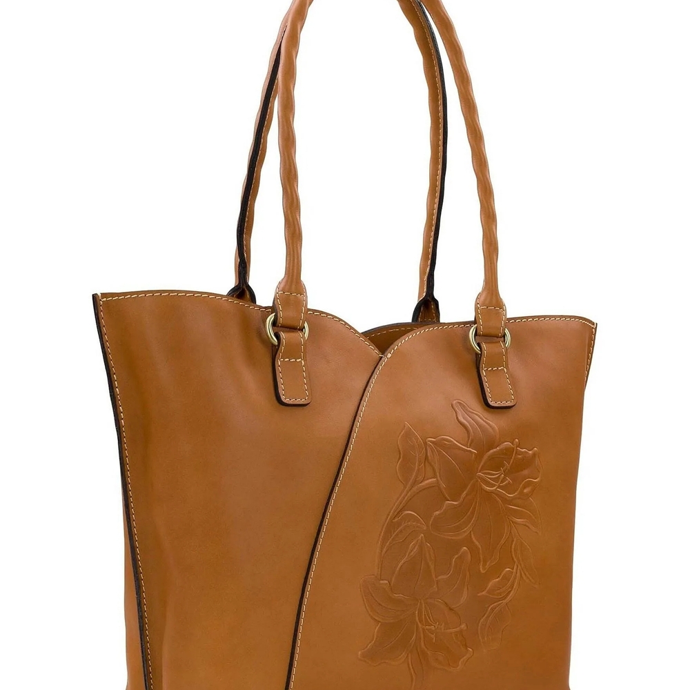 Patricia Nash Marion Tote Embossed Leather Tote In Chestnut